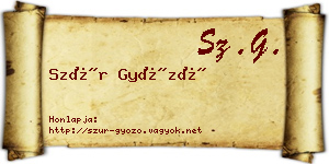 Szür Győző névjegykártya